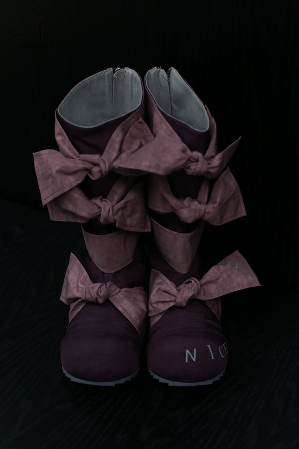 VeniceW Dyed Crinkled Nylon Boots VCW-S-20-ZI Purple